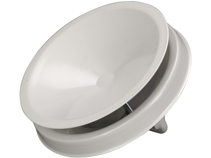 LINDAB Kontrolventil KIR100 (RAL9003) til indblæsning med afdækningsplade. Monteres i ventilramme VGL, VGU el. VGM.