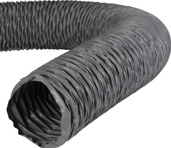 LINDAB Flexslange TH 100 af PVC-belagt væv med indsvejst stålspiral. Lgd. 6m, komprimeret ca. 1,1 m.