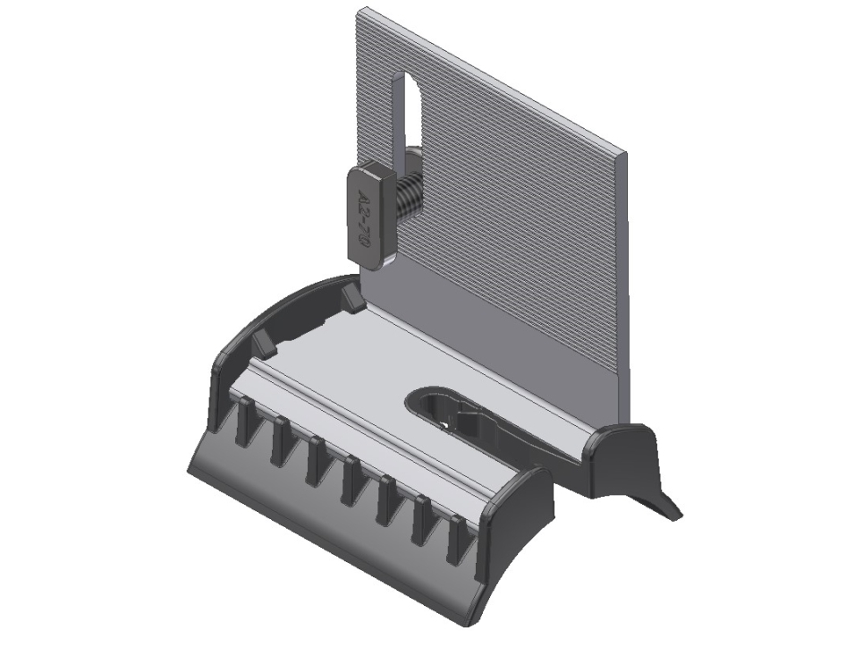 Van der Valk - Monteringsbeslag til bølgetag (gummibundelement og aluminiumsbeslag). Inklusive hammerhovedbolt og kontramøtrik.