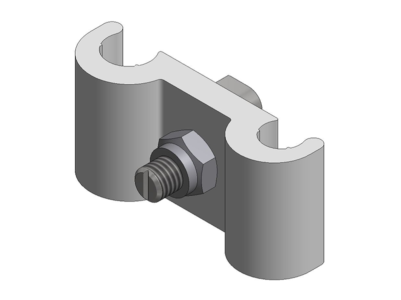 Van der Valk - Aluminium bøjlebolt klemme + hammerhoved + låsemøtrik