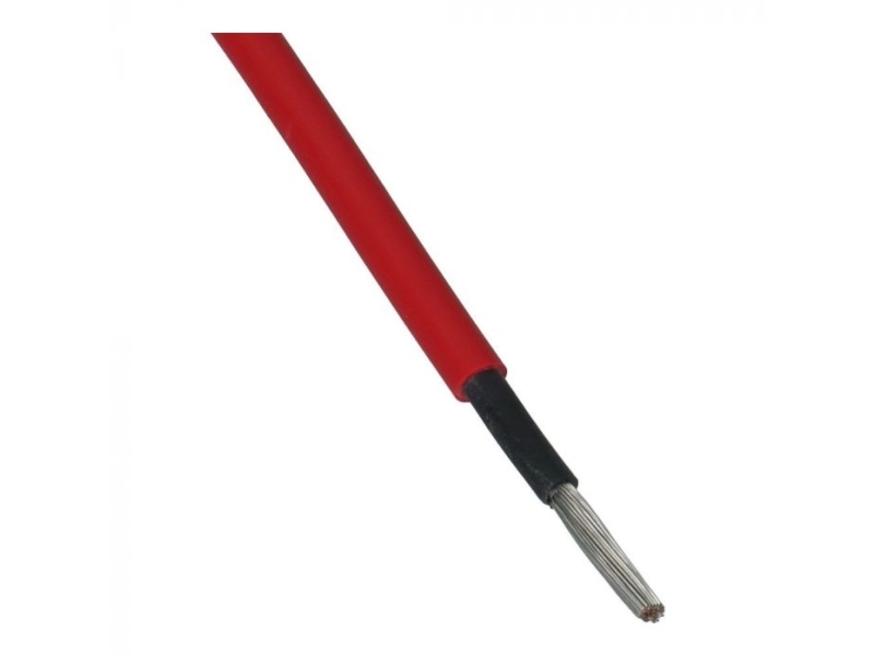 Enkeltleder halogenfri kabel 1x4mm2, Farve: rød, R100 - (100 meter)