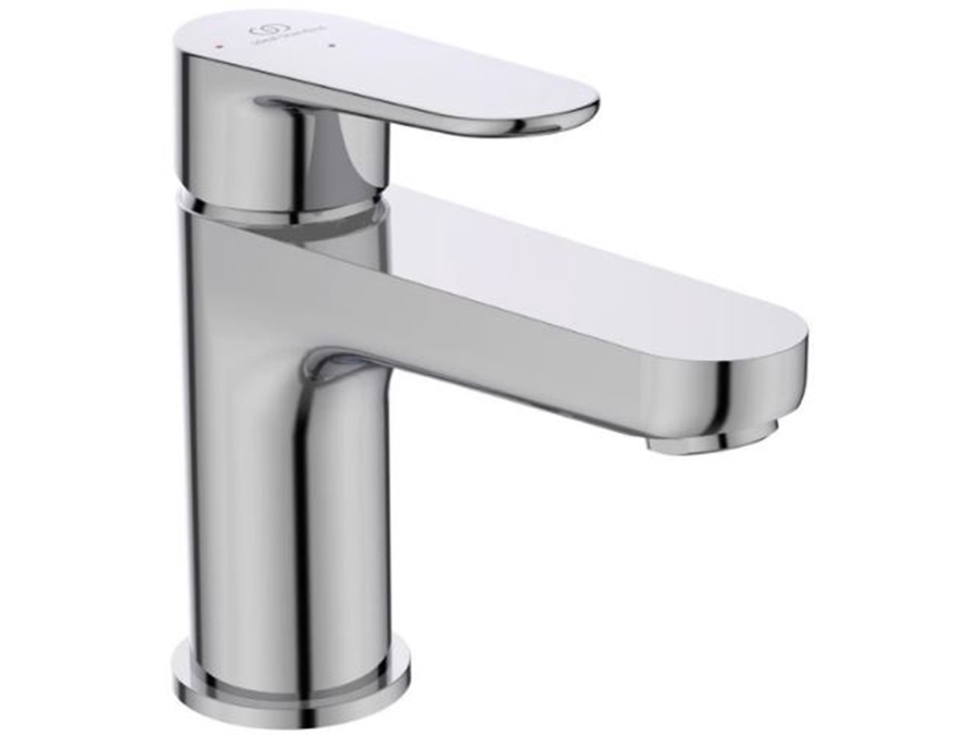 Ideal Standard Cerafine O håndvaskarmatur, koldstart, 5 l/min, Tud L:114 H:84 med træk-op bundventil, Krom