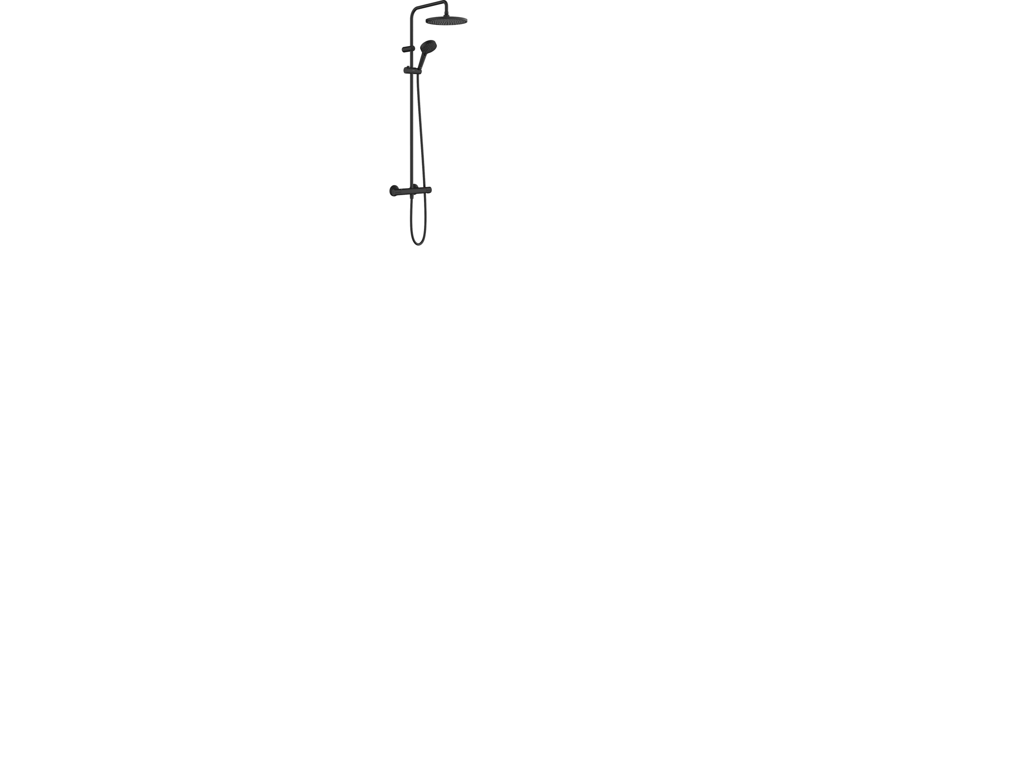 hansGrohe Vernis Blend Showerpipe 240 1jet EcoSmart med termostat - mat sort & Ø240 mm hovedbruser