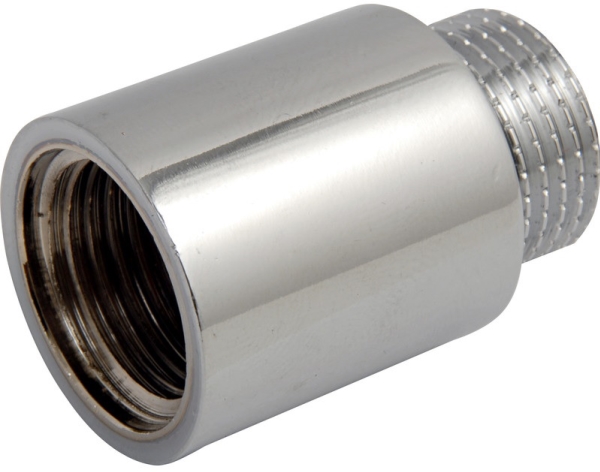 Rødgods gevindfittings Haneforlænger 3/8x10 mm, muffe/nippel forkromet