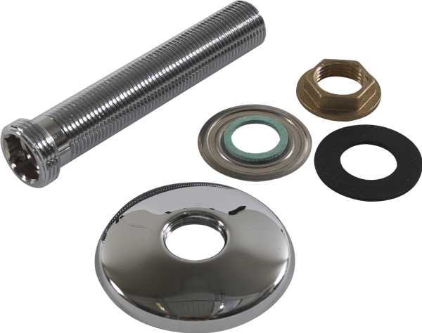 Lige tilgangsstykke 3/4x1/2 længde 120 mm med Ø70 mm roset