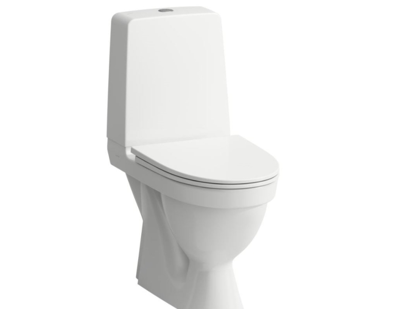 Laufen Kompas limmonteret toilet med skjult S-lås og åben skyllekant samt Clean Coat belægning