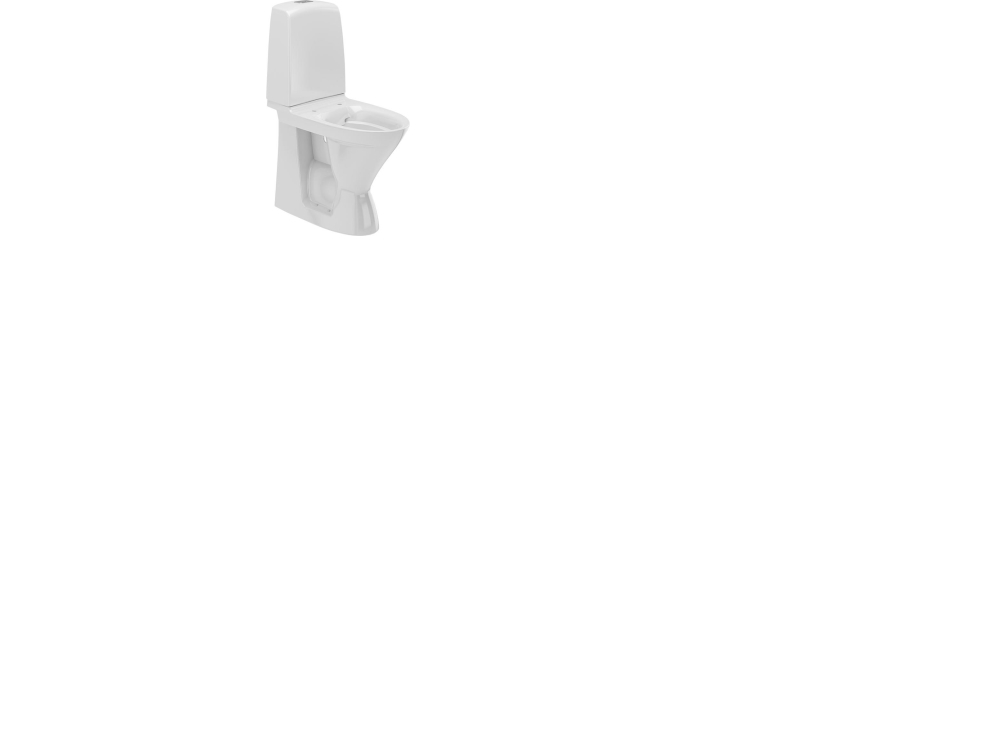 IFØ Ifö Spira gulvstående toilet med lukket S-lås - helt uden skyllekant - 4/2 liter skyllevolume. Høj model.