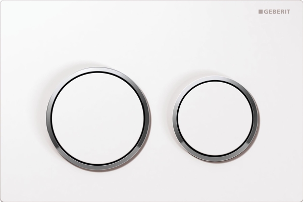 Geberit Omega 20 Round betjeningsplade, hvid/krom