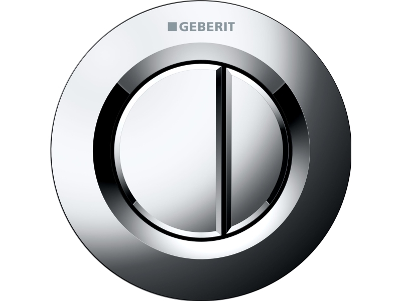 GEBERIT tryk Omega01, pneumatisk, til dobbel skyl, indbygget betjening, krom