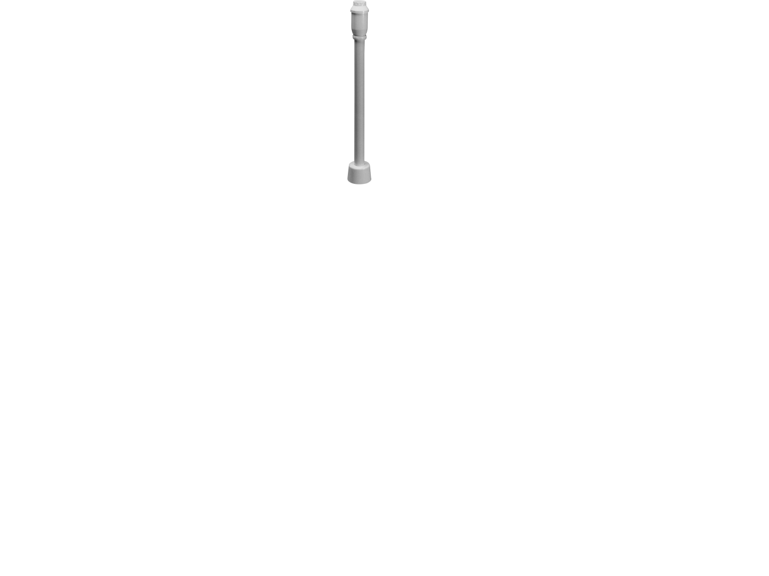 Purus vandlsst, 1 1/4" omlber, 40 mm diameter, 650 mm lngde, lige - Hvid