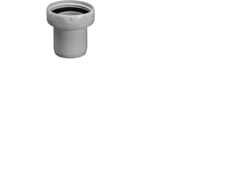 Overgangsmuffe, Ø32 mm x 1 1/2" mm, plast, hvid