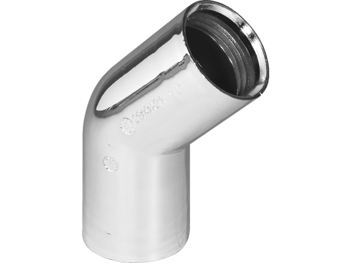 Purus vinkel 45 grader 32mm indstik i krom PP
