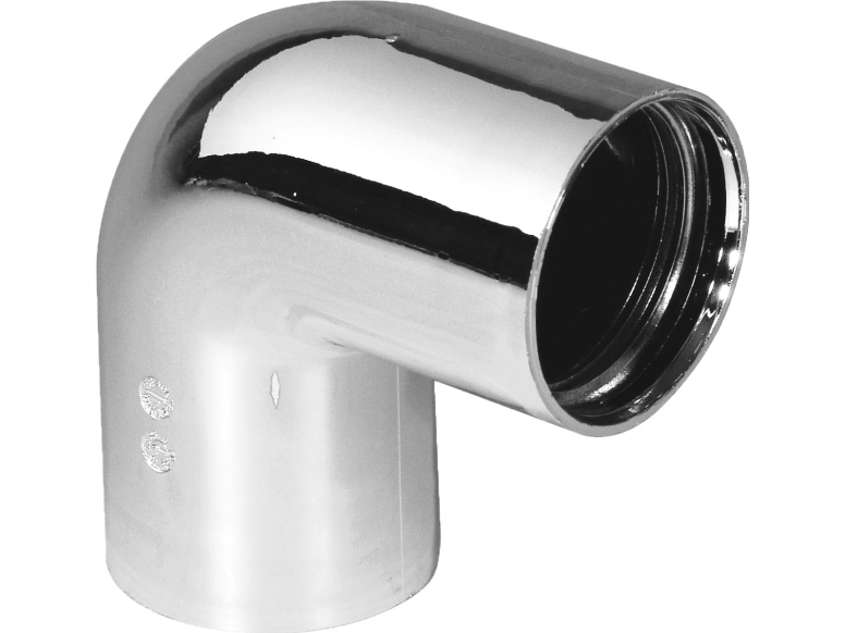 Purus vinkel 90 grader 32mm indstik i krom PP