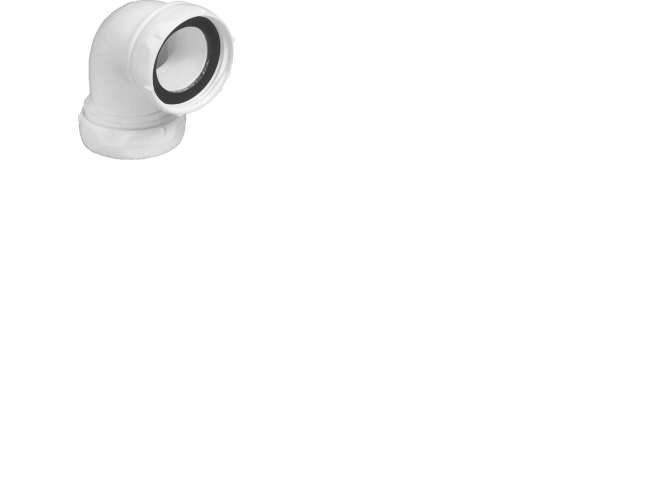 Vinkelkobling 90, 32 mm x 1", HT/PP, hvid