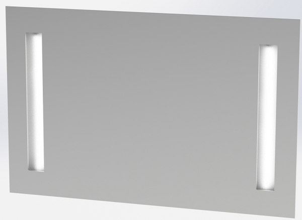 Spejl GODHAVN LED 15W badeværelsesspejl med 2 lysfelter 1000X650X34,5mm