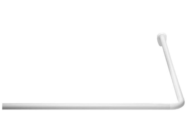 Csslr Plus universal bruseforhængsstang Ø25 mm i hvid aluminium/plast - mål: 70 x 165 cm, 80 x 80 cm eller 90 x 90 cm