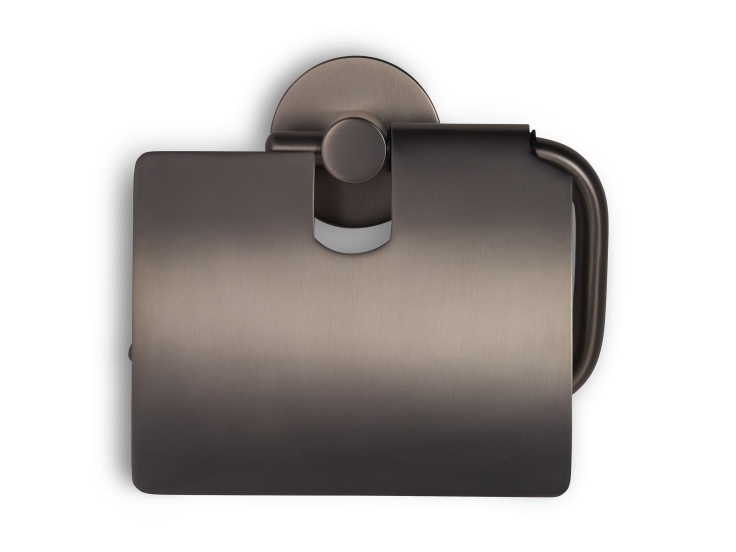 BLUE LABEL Toiletrulleholder med låg - gun metal