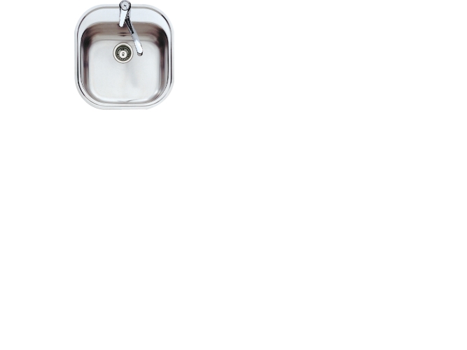 Intra Juvel Intra Stylo100 køkkenvask 485x465mm, med strainer, til nedfældning