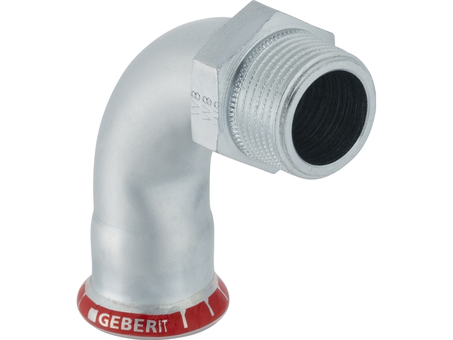 Mapress El-Forzinket, 15 mm x ?" overgangsbjning 90, muffe/nippel - Geberit