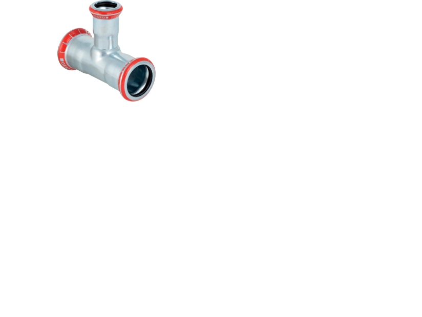 Geberit Mapress forzinket T-stykke reduceret t/varmeanlæg, 35 x 15 x 35 mm
