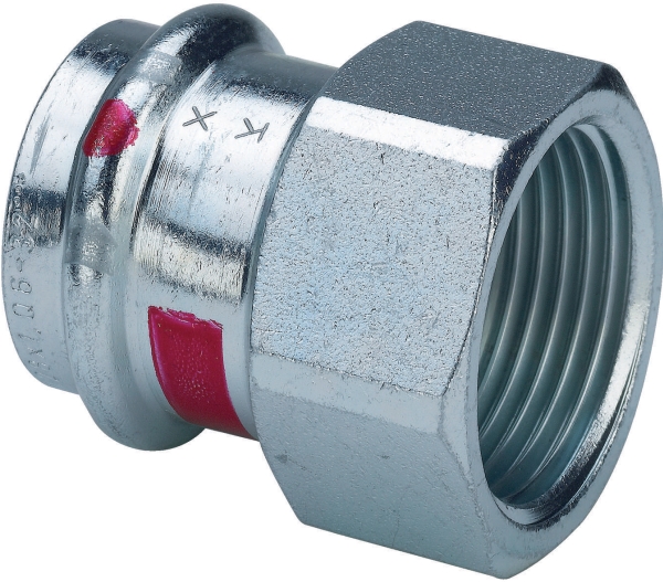 Viega Prestabo overgang 35 x 1 1/4" muffe/muffe forzinket stål