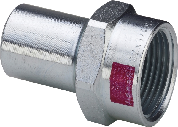 VIEGA Prestabo indstikstykke nippel/muffe ½x15mm, af ulegeret stål Indvendigt gevind, SC-contur
