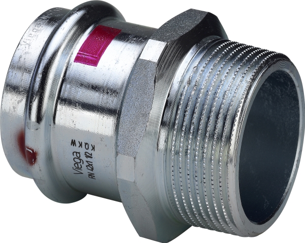 VIEGA Prestabo overgang 2x54mm af ulegeret stål muffe / nippel, SC-contur
