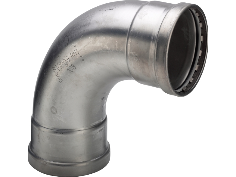 VIEGA Inox bøjning 90 grader 76,1mm INOX, rustfri stål muffe / muffe, SC-Contur