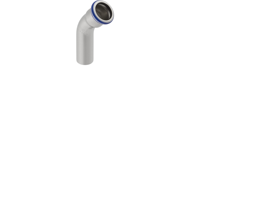 GEBERIT Bøjning 45 grader rustfri 76,1 mm muffe / nippel mapress