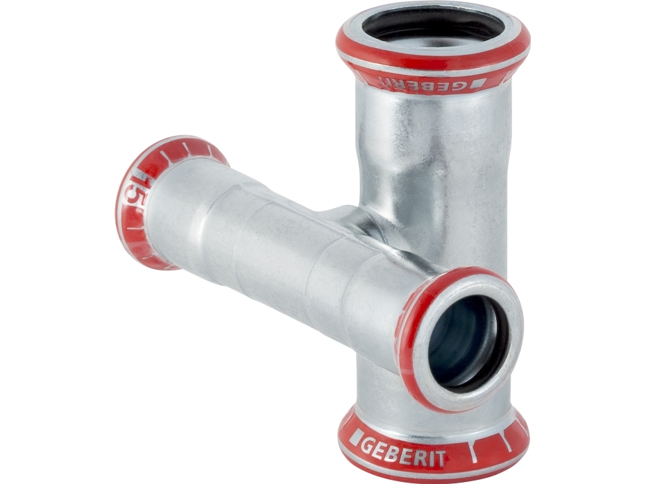Geberit Mapress El-forzinket Tee-kryds reduceret, forskudt, 18 x 15 mm