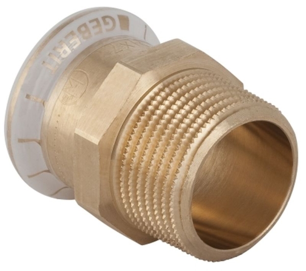 Mapress overgang, kobber, muffe/muffe, 15 mm x ¾" - Geberit