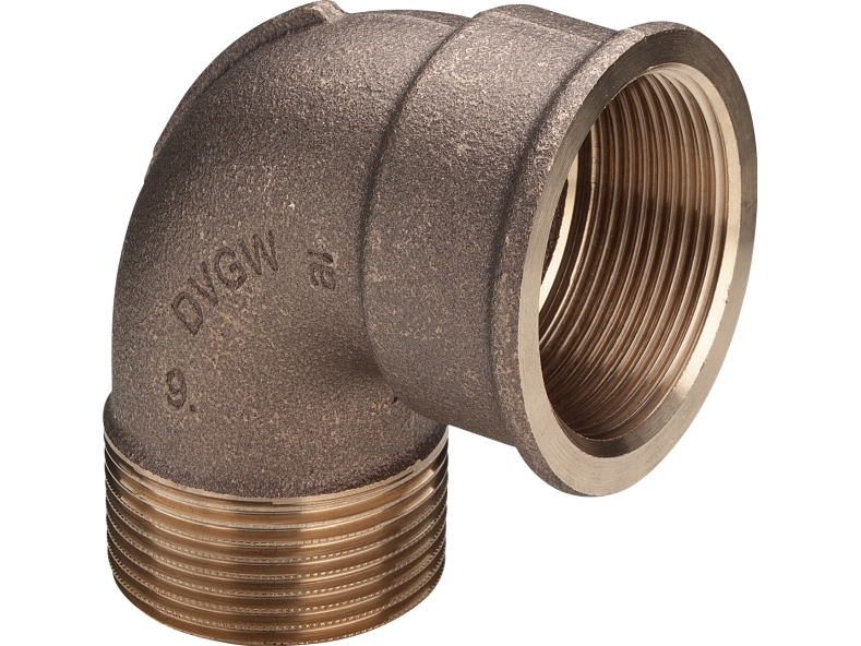 1" Vinkel 90° muffe/nippel Rødgods Silicium Bronze