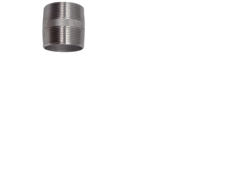 Rustfrit (AISI 316) nippelrr 80 mm, 1" x 1"