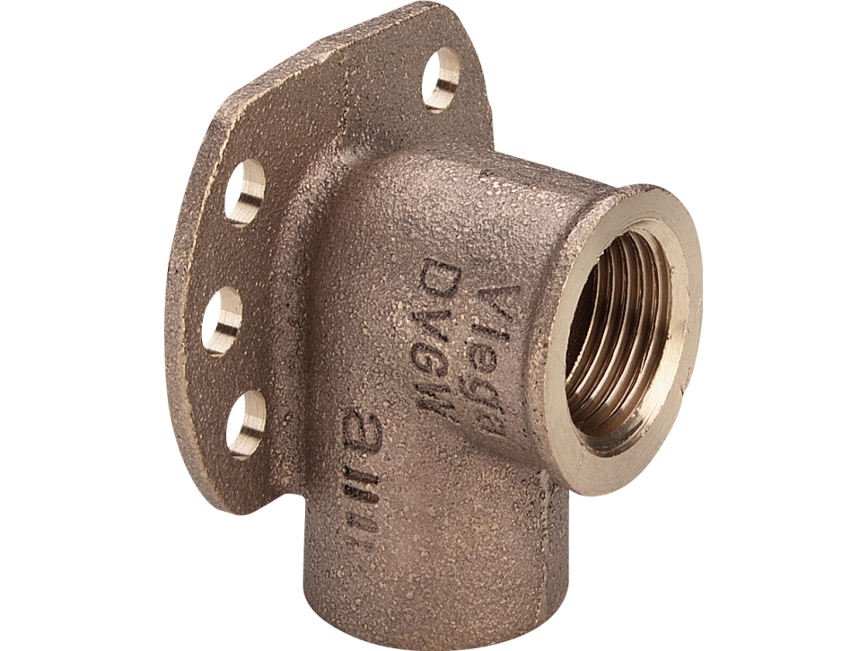 Viega dækvinkel med vægflange 12 mm x 1/2 rødgods