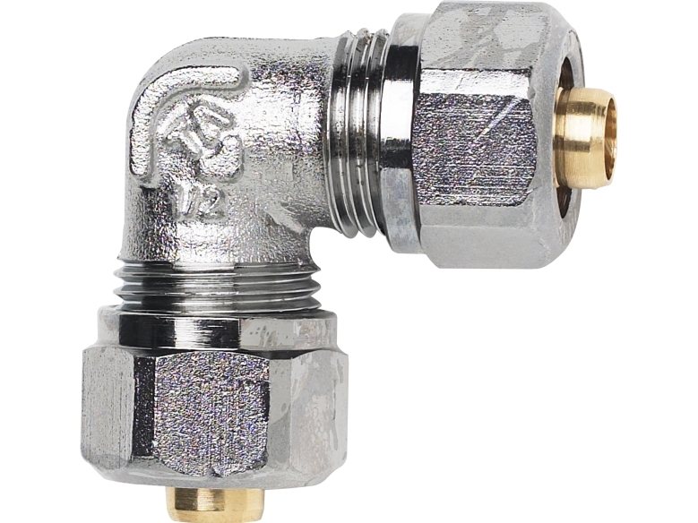 TA Komp. Vinkel 15x2,5 mm. Med støttebøsning til pex. Type TA 604