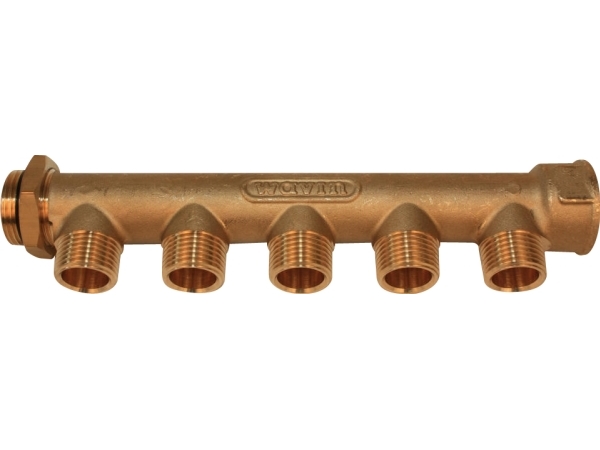 3/4" fordelerrr med 5 afgange 1/2", center afstand 50 - Wavin