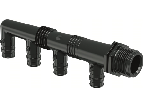 Uponor Q&E PPM fordelerrør 3/4'' 4x16mm. til pex-a. Uden ringe.