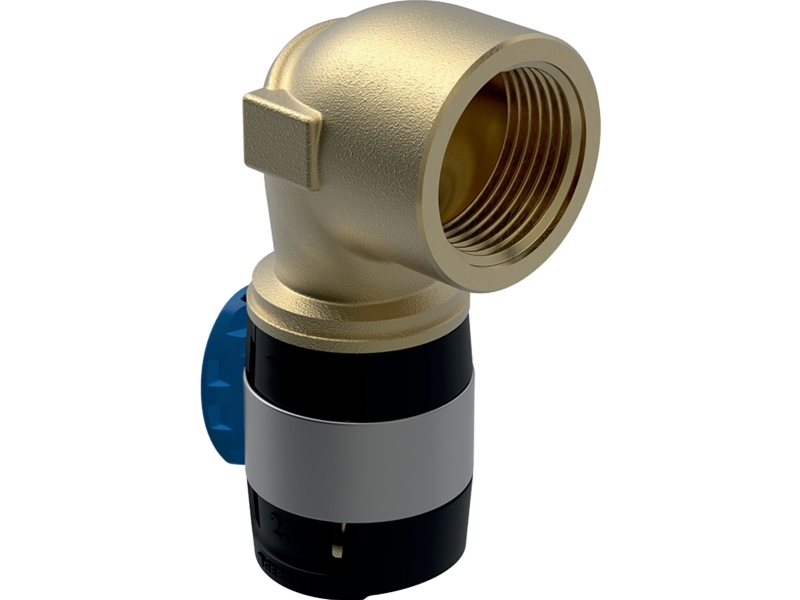 Geberit FlowFit bøjning 90° med indvendigt gevind: CuSn4Zn2PS, d=32mm, Rp=1