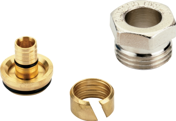 Danfoss klemringsfittings - Koblingsst med trykskrue, 15 mm x " (15 x 2,5 mm PEX rr)