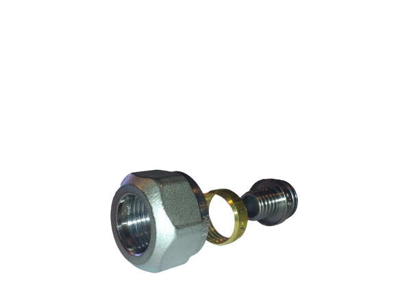 TEA belagt Forskruningssæt ¾” til PE og PEX rør. til 18mm. For TEA koblingsmuffe ¾x½ vvs nr 046882.954