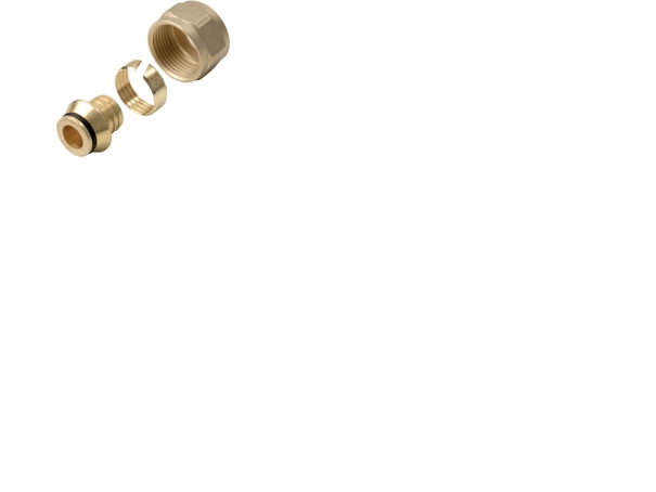 Wavin Tigris Skruefittings - Koblingsst, 15 mm x ?" (15 x 2,5 mm Pex-One rr)