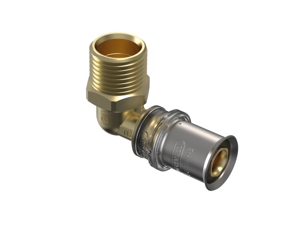 Wavin Tigris M5 vinkel med nippel 20 mm x 1/2''. DZR messing. Til U, UP, H, B , TH bakker