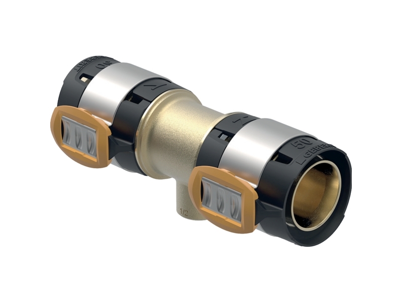 Geberit FlowFit T-stykke med indvendigt gevind: CuSn4Zn2PS, d=50mm, Rp=1, d1=50mm