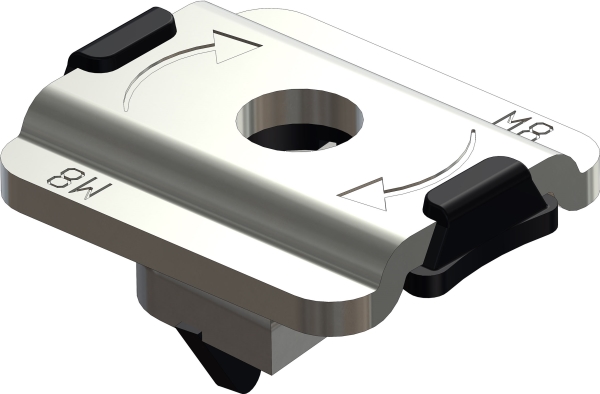 Walraven quickplatte M8 m/gev - Til profilskinne 27x18, 30x15, 30x20, 30x30 og 38x40mm