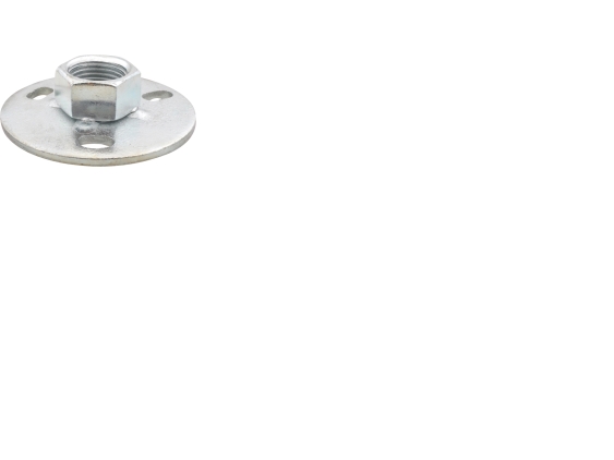 Walraven grundflange 1/2'' - Elforzinket. Rund Ø70mm med påsvejset muffe