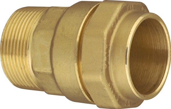 Isiflo - Gevindovergang i messing m. kompressionskobling /nippel, 40 mm x 1"