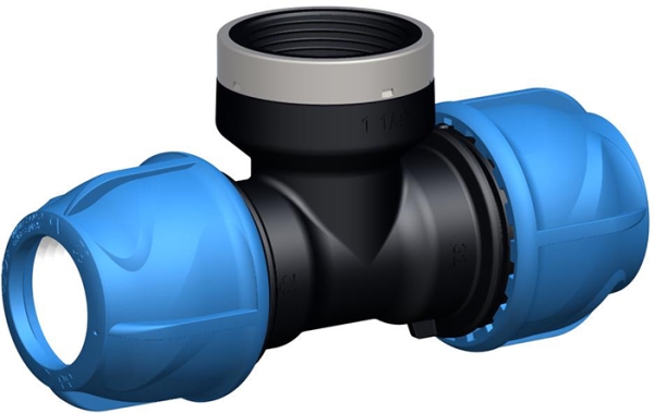 iJOINT plastfitting - Tee m. kompressionskoblinger/muffe, 20 x " x 20 mm