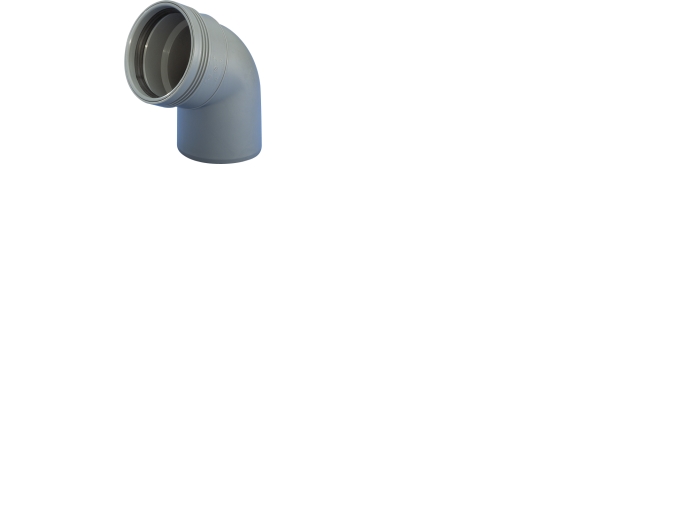 Wavin 32 mm x 67,5° Bøjning afløb grå PP