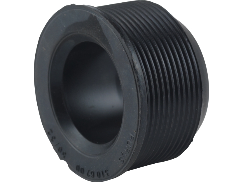 PURUS Gumminippel Ø50/32 mm sort EPDM gummi type-godkendt