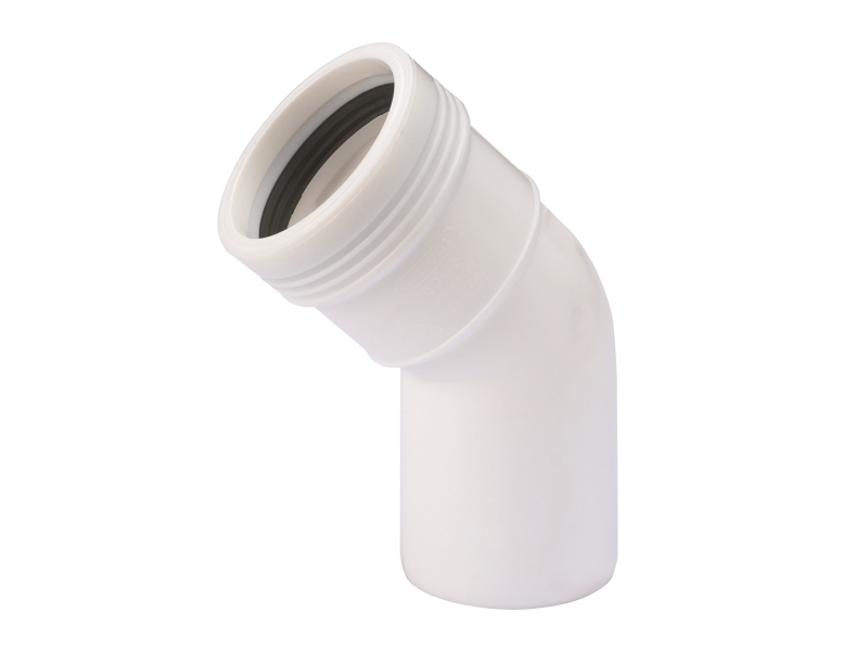 50 mm x 45° Wafix PP bøjning hvid